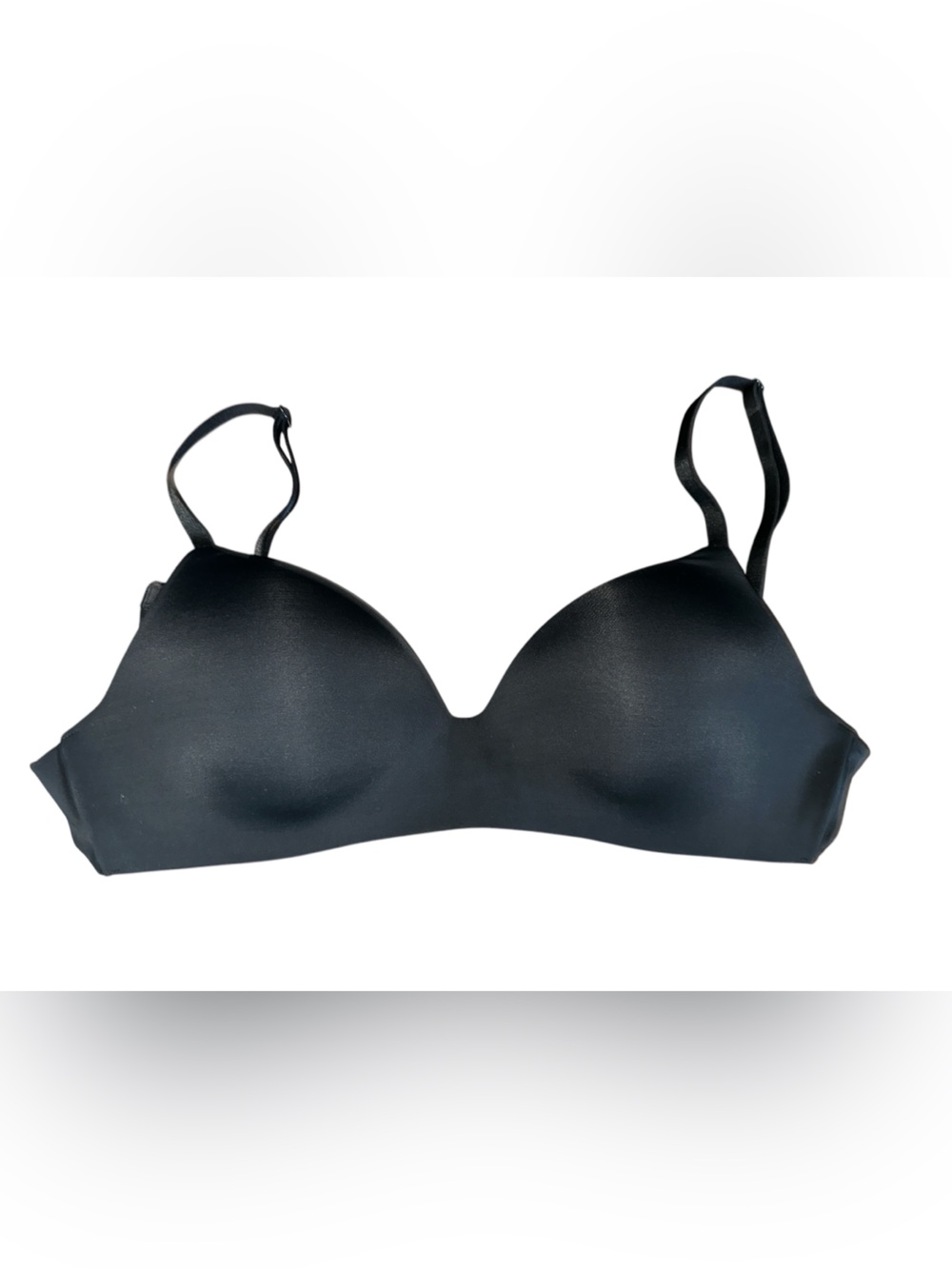 Victoria’s Secret Seamless Wireless Black T-Shirt Bra Adjustable Straps Size 36D